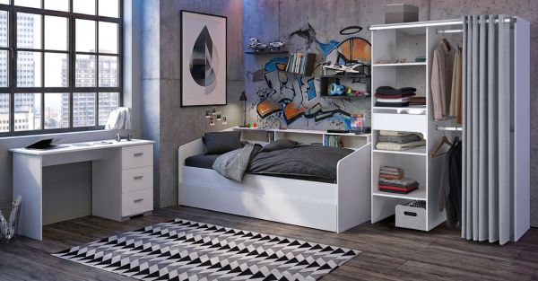 Parisot Kinder- und Jugendzimmer Sleep12 in wei� Komplett-Set 3-teilig
