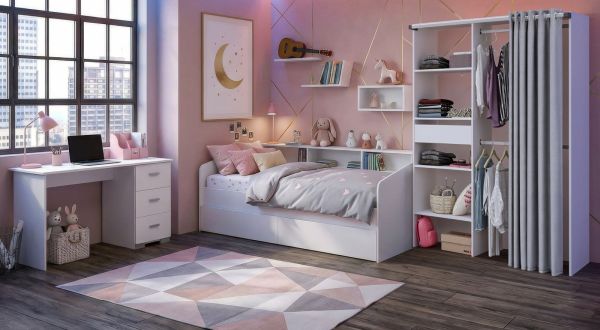 Parisot Kinder- und Jugendzimmer Sleep12 in wei� Komplett-Set 3-teilig