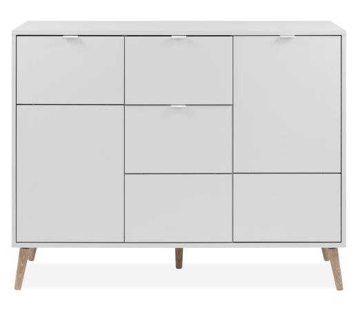 Kommode Runa in wei� matt Sideboard skandinavisch 115 cm