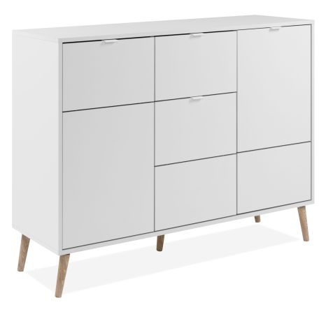 Kommode Runa in wei� matt Sideboard skandinavisch 115 cm