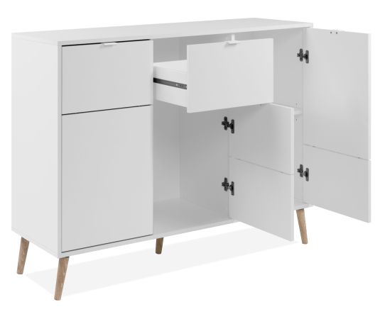 Kommode Runa in wei� matt Sideboard skandinavisch 115 cm