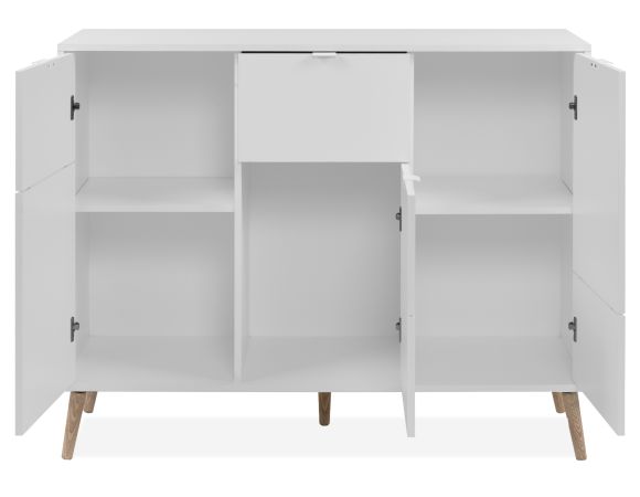 Kommode Runa in wei� matt Sideboard skandinavisch 115 cm
