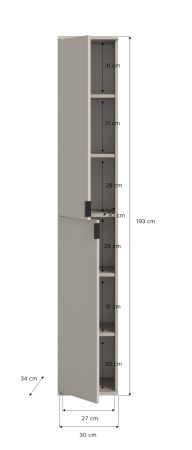 Stauraumschrank Line-Up in Kaschmir Flurschrank 30 x 193 cm