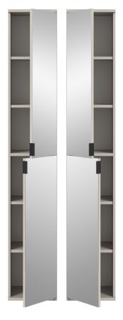 Stauraumschrank Line-Up in Kaschmir Flurschrank mit Spiegel 30 x 193 cm
