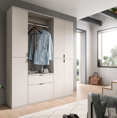 Garderobenschrank Line-Up in Kaschmir Schuhschrank 61 x 193 cm