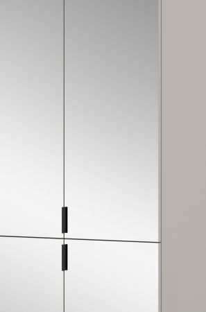 Garderobenschrank Line-Up in Kaschmir Schuhschrank mit Spiegel 61 x 193 cm