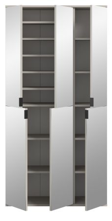 Garderobenschrank mit Spiegel Line-Up in Kaschmir Schuhschrank 91 x 193 cm