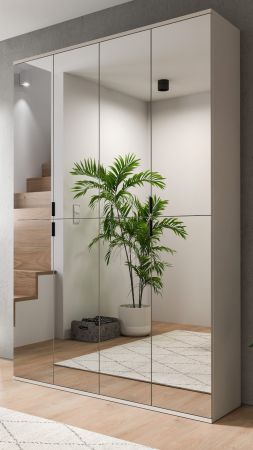 Garderobenschrank mit Spiegel Line-Up in Kaschmir Mehrzweckschrank 122 x 193 cm
