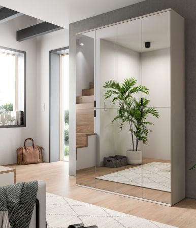 Garderobenschrank mit Spiegel Line-Up in Kaschmir Mehrzweckschrank 122 x 193 cm