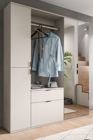 Garderobenschrank mit Spiegel Line-Up in Kaschmir Mehrzweckschrank 122 x 193 cm