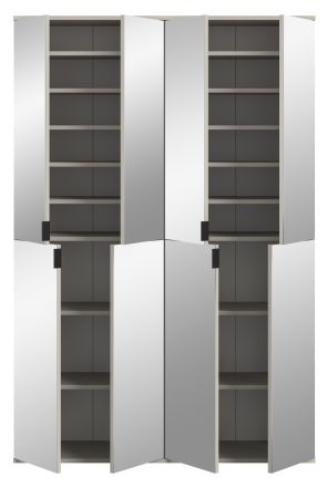 Garderobenschrank mit Spiegel Line-Up in Kaschmir Mehrzweckschrank 122 x 193 cm