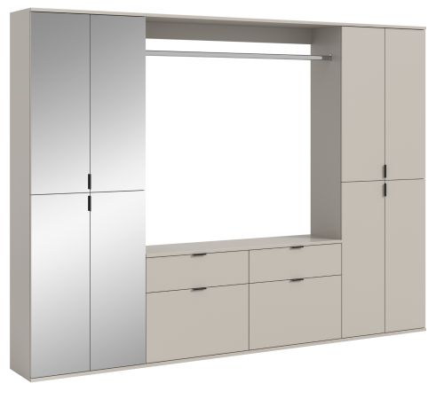 Garderobe Set Line-Up in Kaschmir Garderobenschrank mit Spiegel 243 x 193 cm