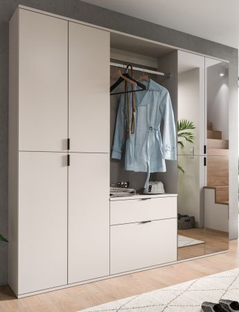 Garderobe Set Line-Up in Kaschmir Garderobenschrank mit Spiegel 183 x 193 cm