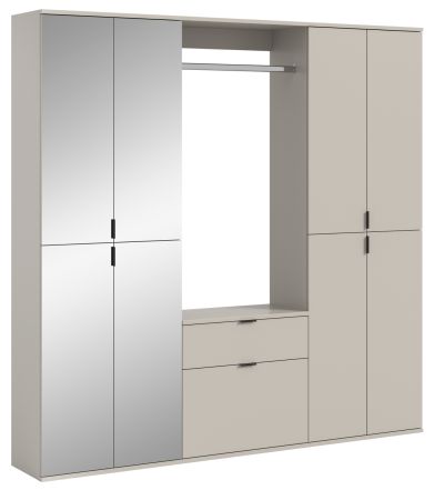 Garderobe Set Line-Up in Kaschmir Garderobenschrank mit Spiegel 183 x 193 cm
