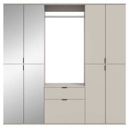Garderobe Set Line-Up in Kaschmir Garderobenschrank mit Spiegel 183 x 193 cm