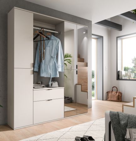 Garderobe Set Line-Up in Kaschmir Garderobenschrank mit Spiegel 152 x 193 cm
