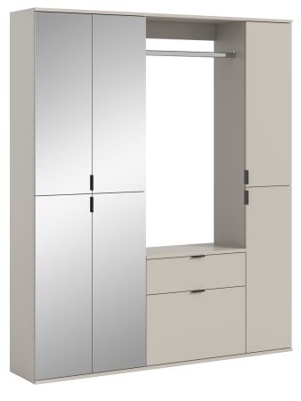 Garderobe Set Line-Up in Kaschmir Garderobenschrank mit Spiegel 152 x 193 cm
