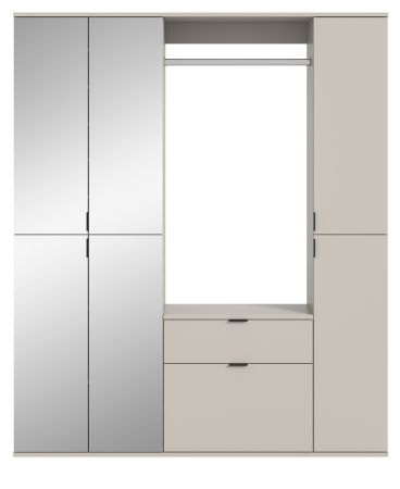Garderobe Set Line-Up in Kaschmir Garderobenschrank mit Spiegel 152 x 193 cm