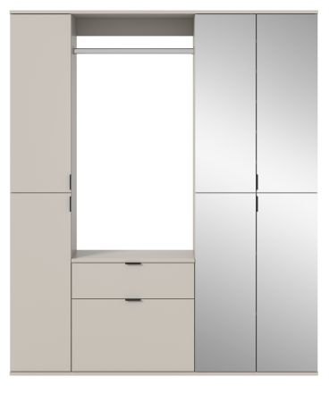 Garderobe Set Line-Up in Kaschmir Garderobenschrank mit Spiegel 152 x 193 cm