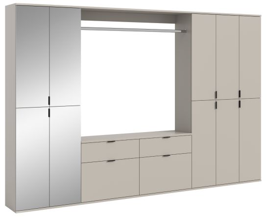 Garderobe Set Line-Up in Kaschmir Garderobenschrank mit Spiegel 273 x 193 cm