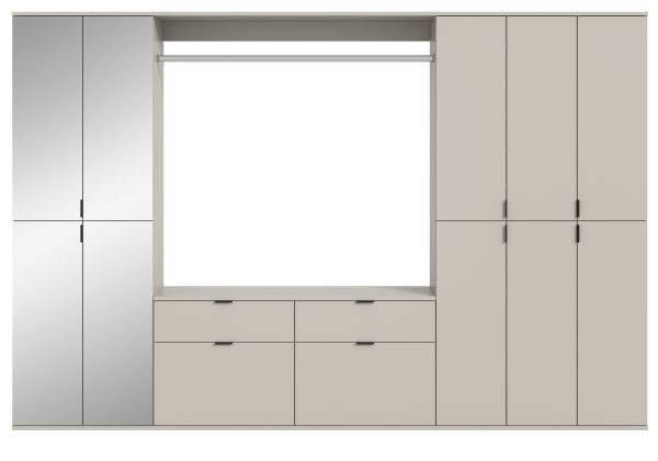 Garderobe Set Line-Up in Kaschmir Garderobenschrank mit Spiegel 273 x 193 cm