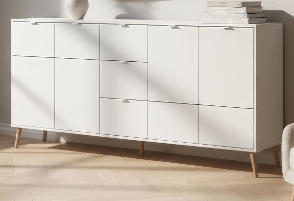 Sideboard Runa in wei� matt Kommode skandinavisch 190 cm