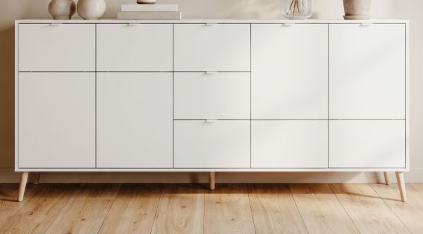 Sideboard Runa in wei� matt Kommode skandinavisch 190 cm