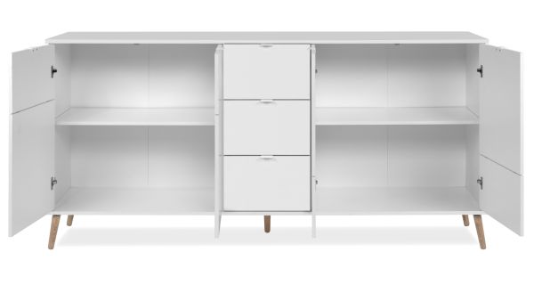 Sideboard Runa in wei� matt Kommode skandinavisch 190 cm