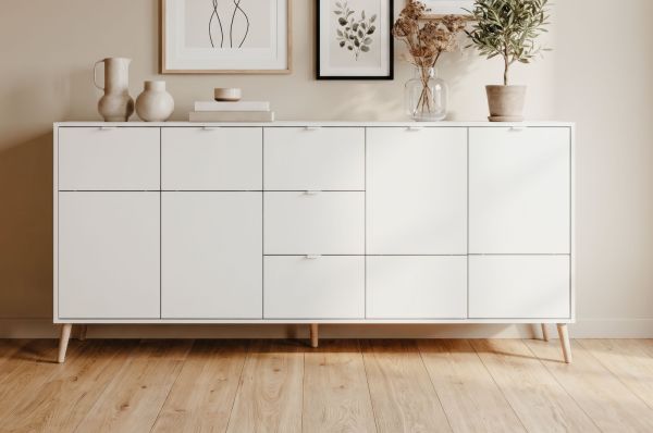 Sideboard Runa in wei� matt Kommode skandinavisch 190 cm