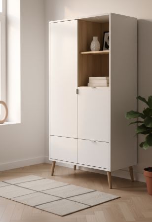 Highboard Runa in wei� matt Kommode skandinavisch 78 x 155 cm