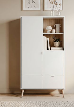Highboard Runa in wei� matt Kommode skandinavisch 78 x 155 cm