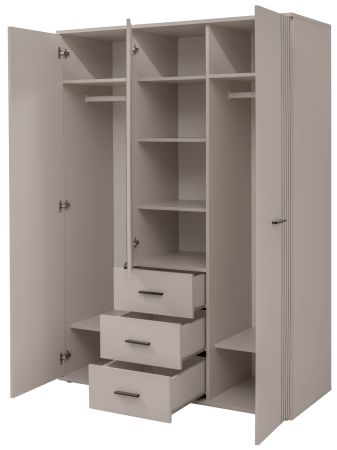 Kleiderschrank Jolly in Kaschmir  Kinder-/Jugendzimmer Dreht�renschrank 3-t�rig mit Spiegel 135 x 190 cm
