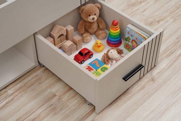 Stauraumbett Jolly in Kaschmir Kinder-/Jugendzimmer Bett mit Bettschubk�sten Liegefl�che 90 x 200 cm