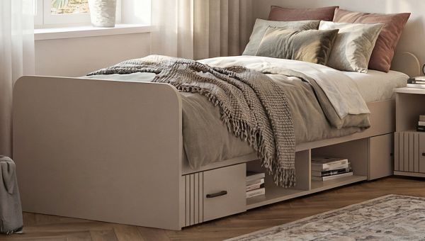 Stauraumbett Jolly in Kaschmir Kinder-/Jugendzimmer Bett mit Bettschubk�sten Liegefl�che 90 x 200 cm