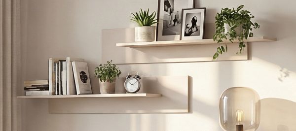 Wandboard Set Jolly in Kaschmir Kinder-/Jugendzimmer Wandregal 2-teilig, 100-120 x 20 cm