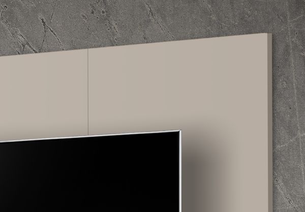 Wohnwand Option in Kaschmir Schrankwand 4-teilig h�ngend mit Ethanol Kamin und LED, 260 x 170 cm