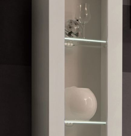 Wohnwand Option in Kaschmir Schrankwand 5-teilig h�ngend mit LED und Push-To-Open, 260 x 170 cm
