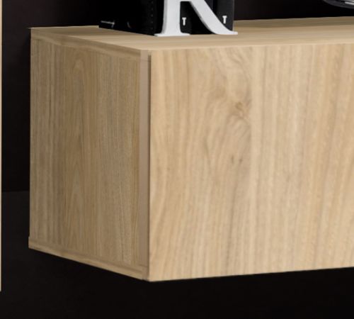 TV-Lowboard Set Option in Jackson Eiche, Flat-TV Unterschrank h�ngend mit Wandpaneel 160 cm