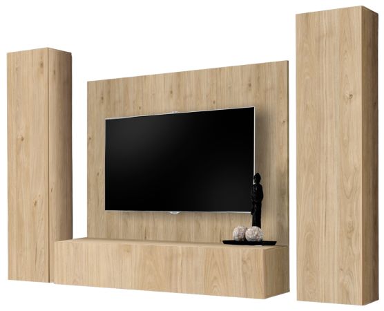 Wohnwand Option in Jackson Eiche Schrankwand 4-teilig h�ngend mit Push-To-Open, 260 x 170 cm