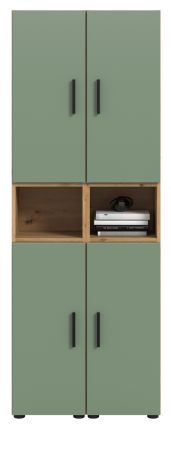 Stauraumschrank Onawa in Gr�n und Artisan Eiche Mehrzweckschrank 65 x 178 cm