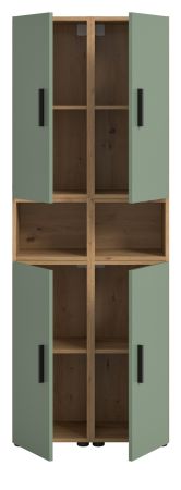 Stauraumschrank Onawa in Gr�n und Artisan Eiche Mehrzweckschrank 65 x 178 cm