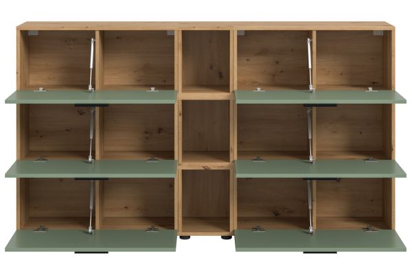 Sideboard Onawa in Gr�n und Artisan Eiche Kommode 176 cm, Soft-Close