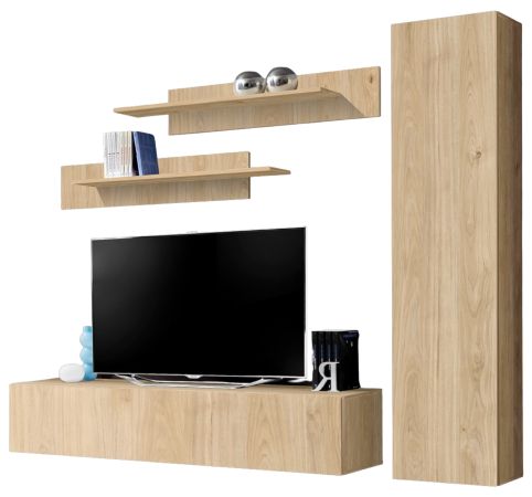 Wohnwand Option in Jackson Eiche Schrankwand 4-teilig h�ngend mit Push-To-Open, 210 x 170 cm