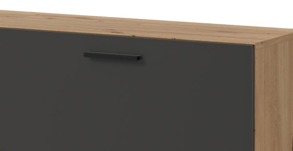 Sideboard Onawa in Grau und Artisan Eiche Kommode h�ngend / stehend 176 cm, Soft-Close