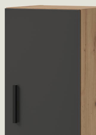 Wohnwand Onawa in Grau und Artisan Eiche Wohnkombination h�ngend / stehend 300 x 178 cm