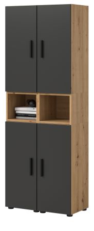 Stauraumschrank Onawa in Grau und Artisan Eiche Mehrzweckschrank 65 x 178 cm