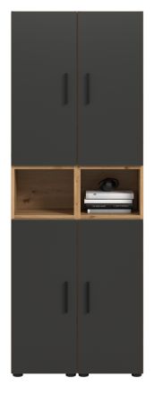 Stauraumschrank Onawa in Grau und Artisan Eiche Mehrzweckschrank 65 x 178 cm