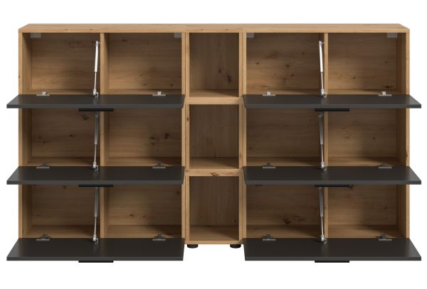Sideboard Onawa in Grau und Artisan Eiche Kommode 176 cm, Soft-Close