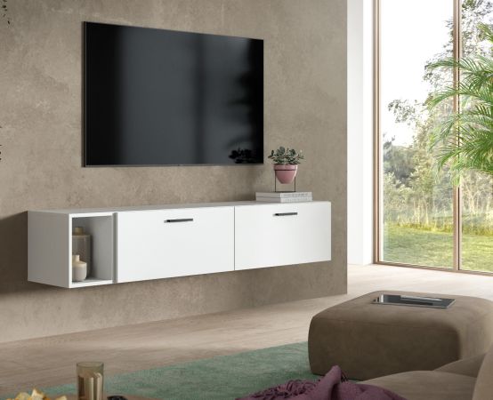 TV-Lowboard Onawa in wei� TV Unterteil h�ngend / stehend 176 cm
