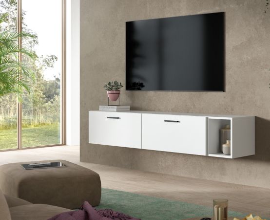 TV-Lowboard Onawa in wei� TV Unterteil h�ngend / stehend 176 cm